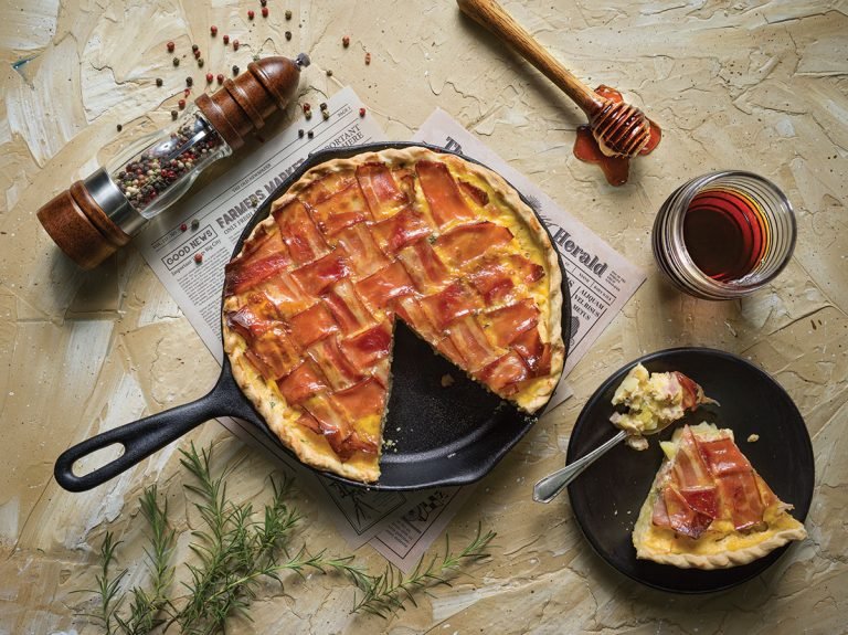 Pie de tocino y miel de maple